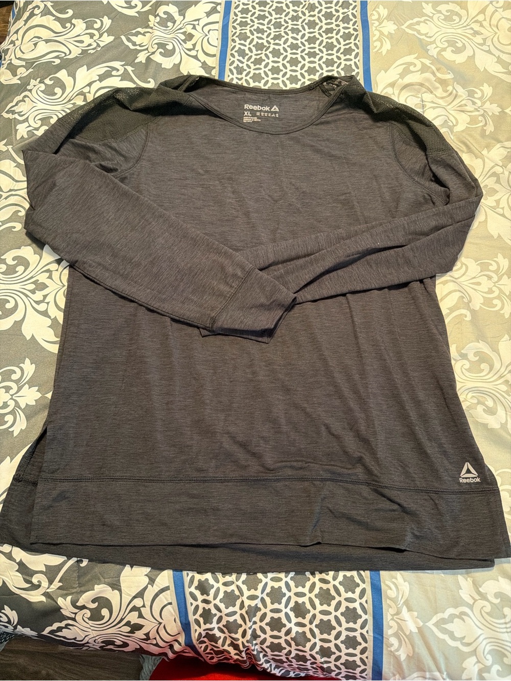 Reebok Long-Sleeve Performance Shirt - Charcoal Gray